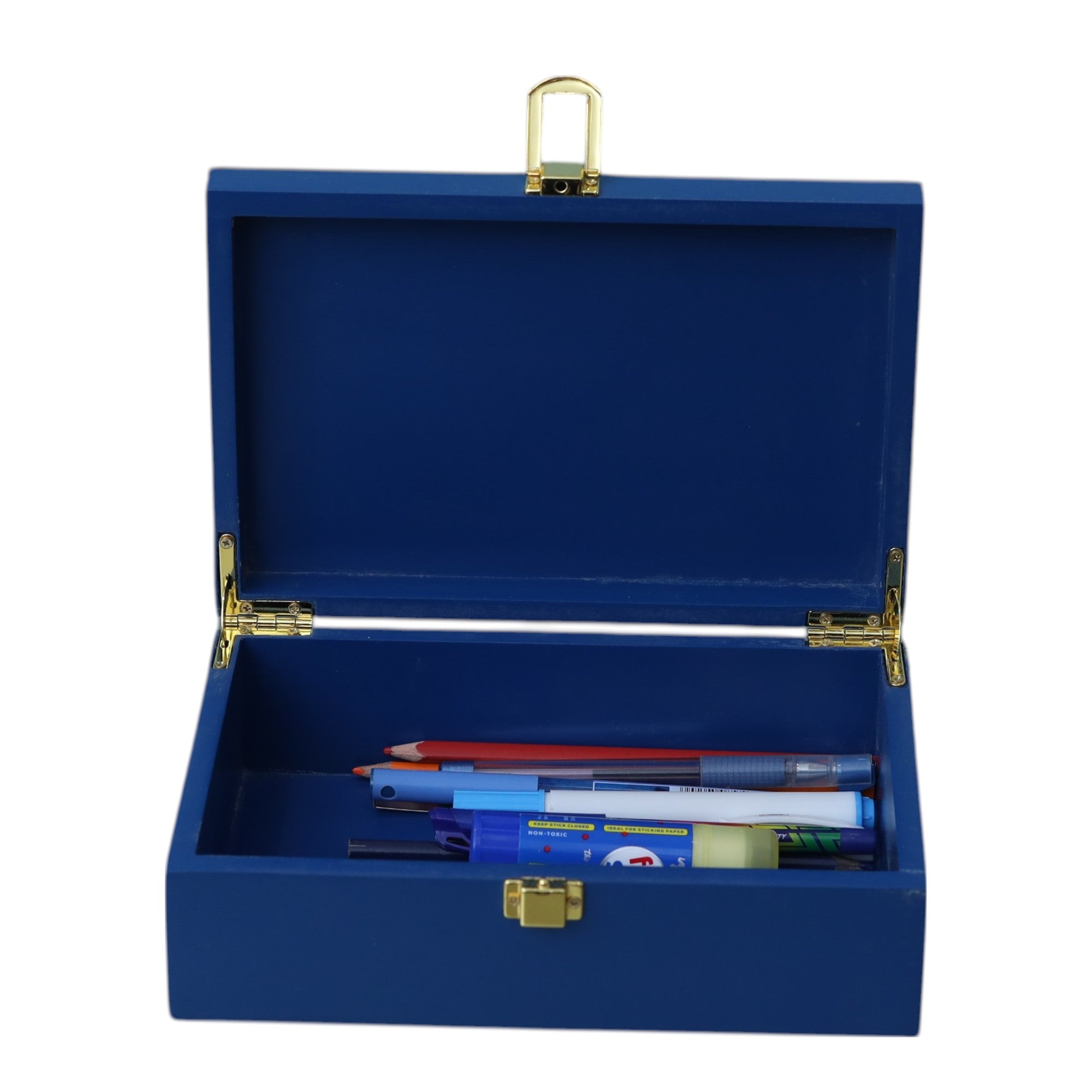 Lacquered Glass Storage Box with Football Design